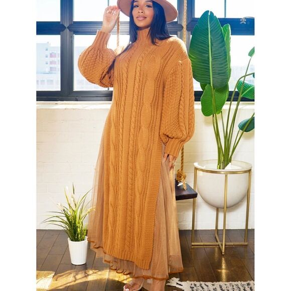 NWT Tulle Me A Secret Sweater 2PC Skirt Set - Tan - Picture 11 of 14